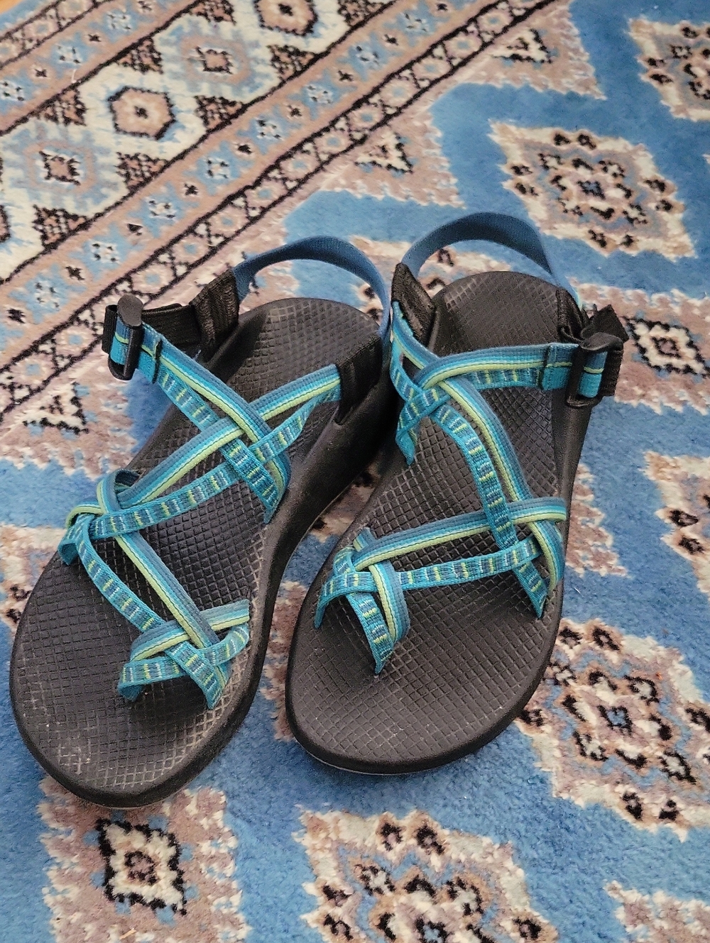 Blue Chaco Sandals With Toe Loop